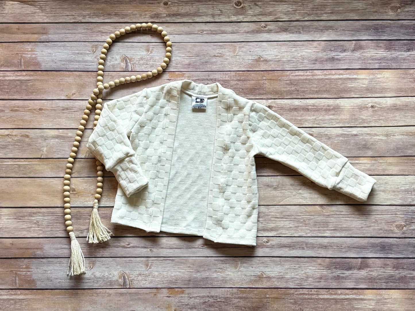 Girls Ivory Knit Duster Cardigan: Toddler Kimono Sweater