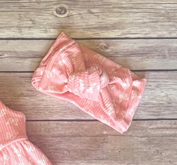 Pink Butterfly Rib Knit Baby Romper: Toddler Jumpsuit