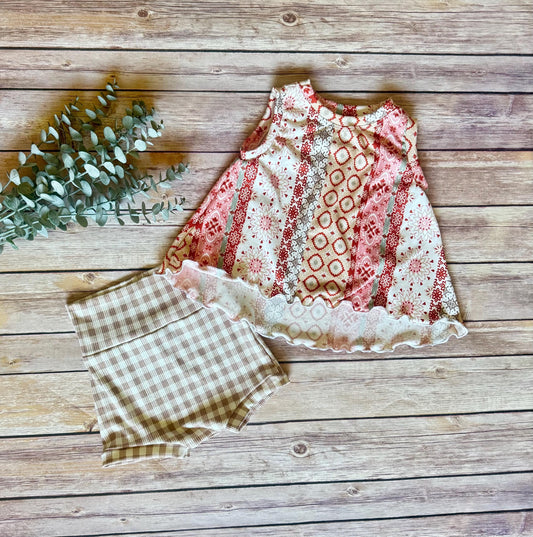 Boho Baby Outfit: Swing Top & Ribbed Shorties - Summer Set