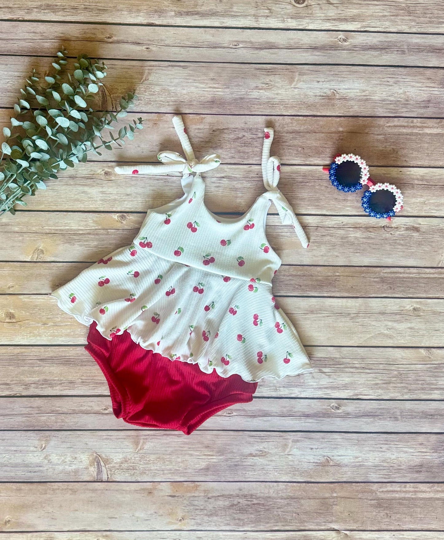 Baby Girl Cherry Romper, She's The Cherry On Top