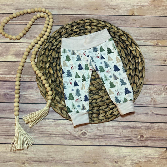 Baby Winter Fox Leggings: Bamboo Cotton Holiday Outfit