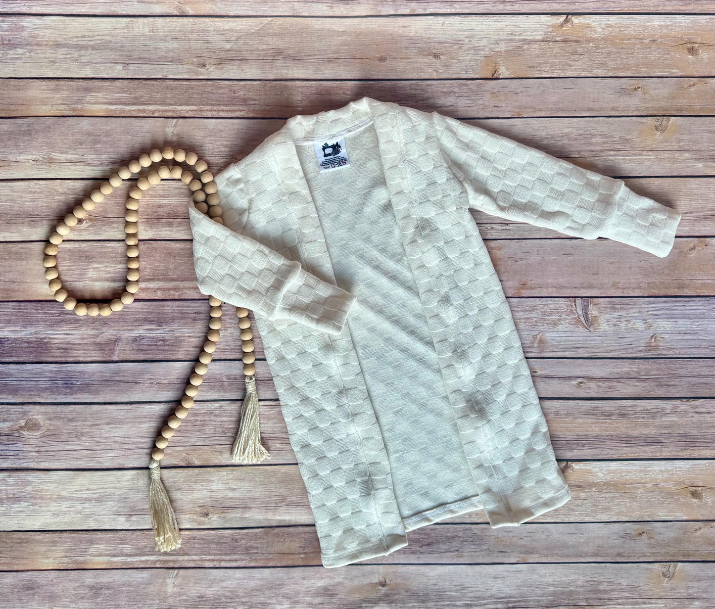 Girls Ivory Knit Duster Cardigan: Toddler Kimono Sweater