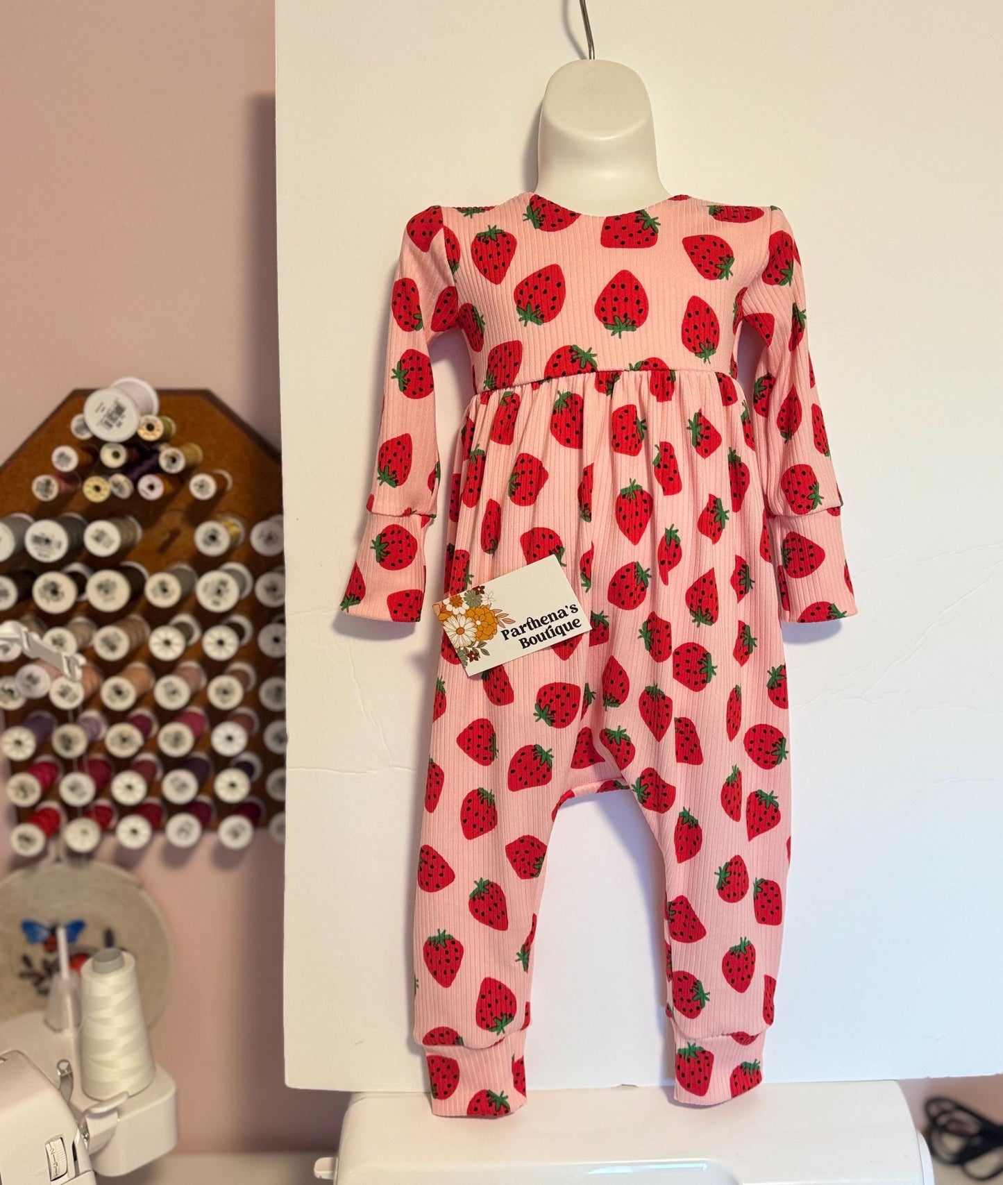 Strawberry Baby Romper, Very Berry First Birthday Outfit
