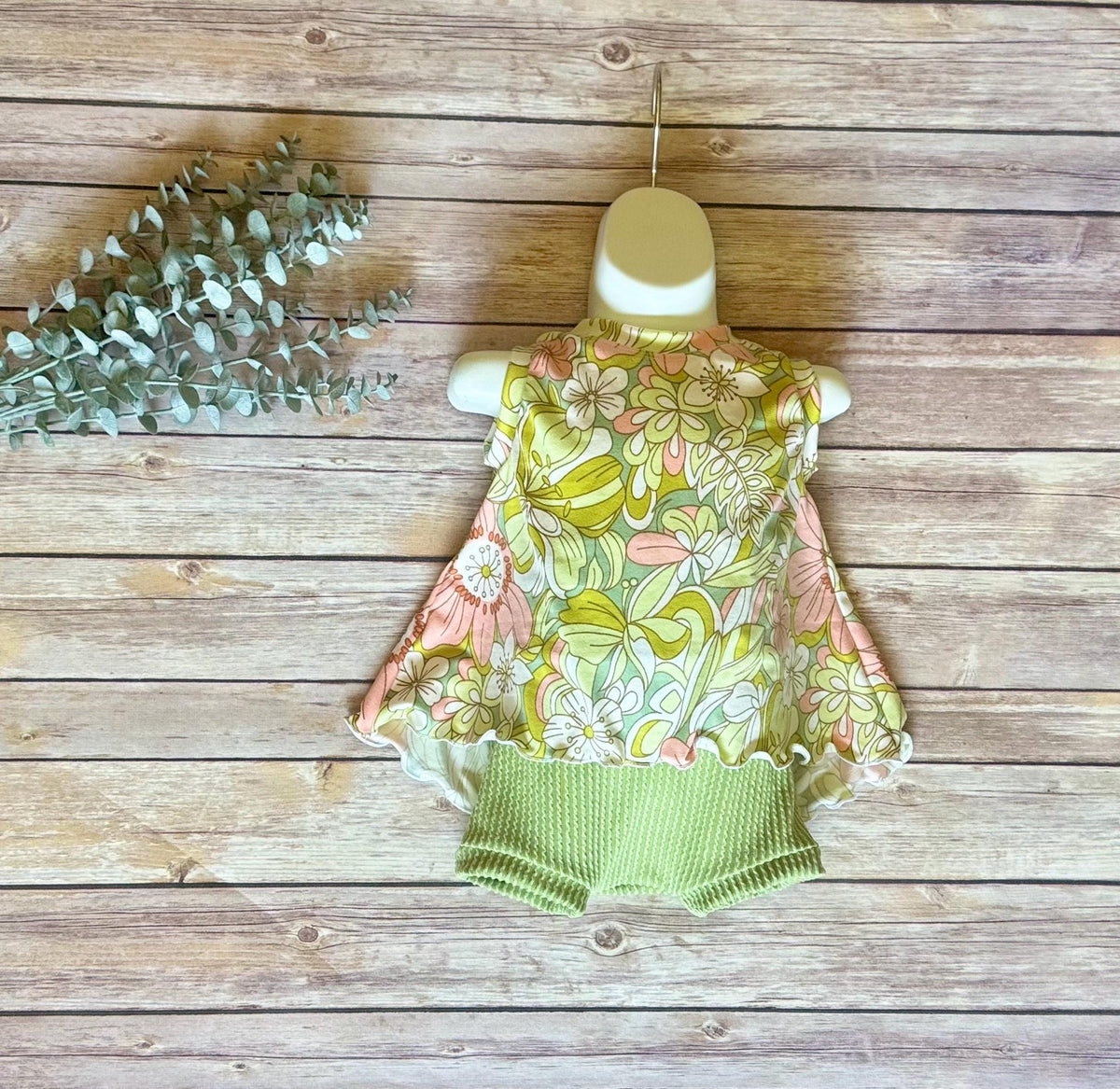 Retro Floral Swing Top & Shorties Set: Comfy Toddler Summer Outfit