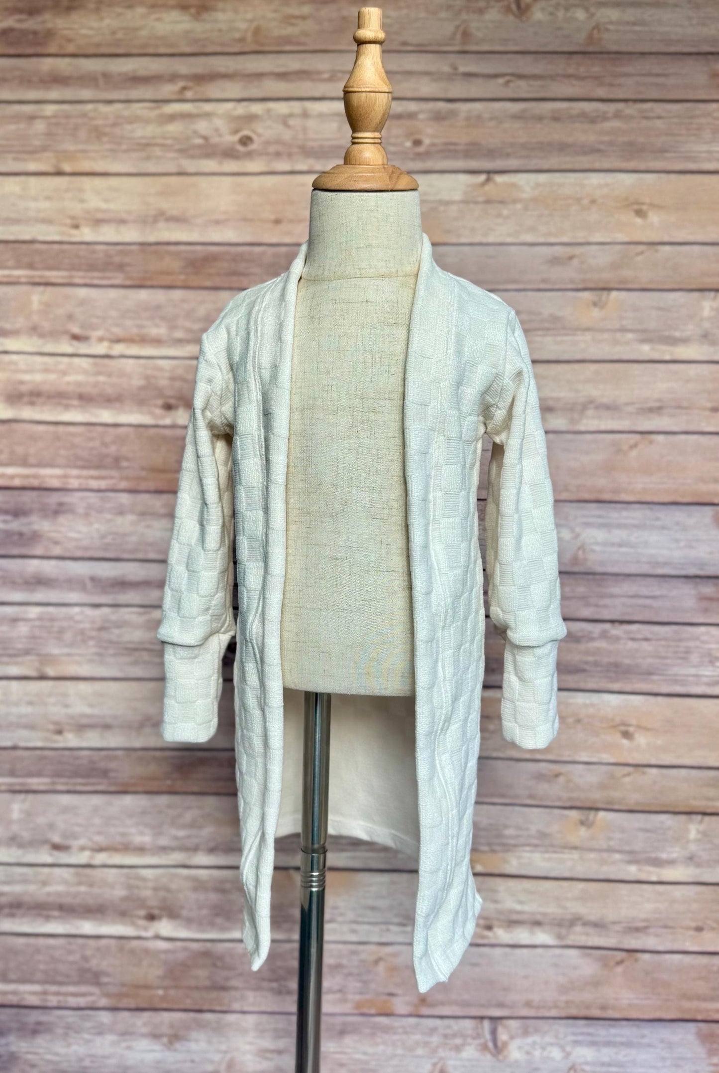 Girls Ivory Knit Duster Cardigan: Toddler Kimono Sweater