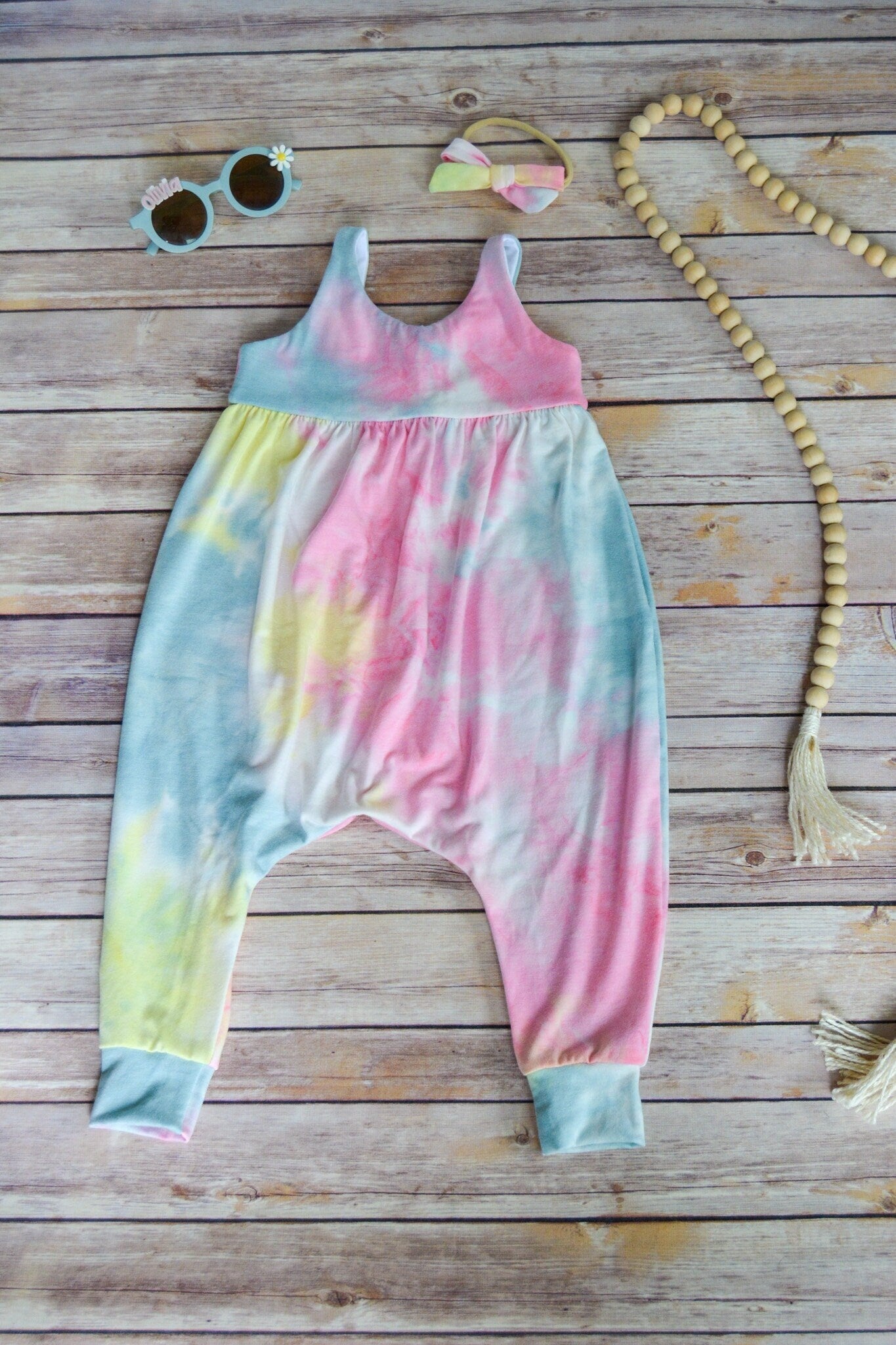 Pastel Tie Dye Baby Romper: Soft Cotton Jumpsuit, Groovy Outfit