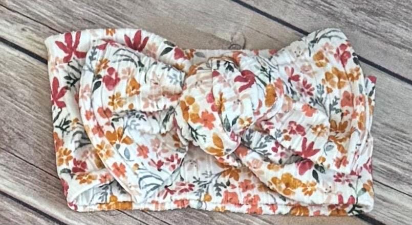 Floral Baby Romper, Soft Rib Knit Jumpsuit