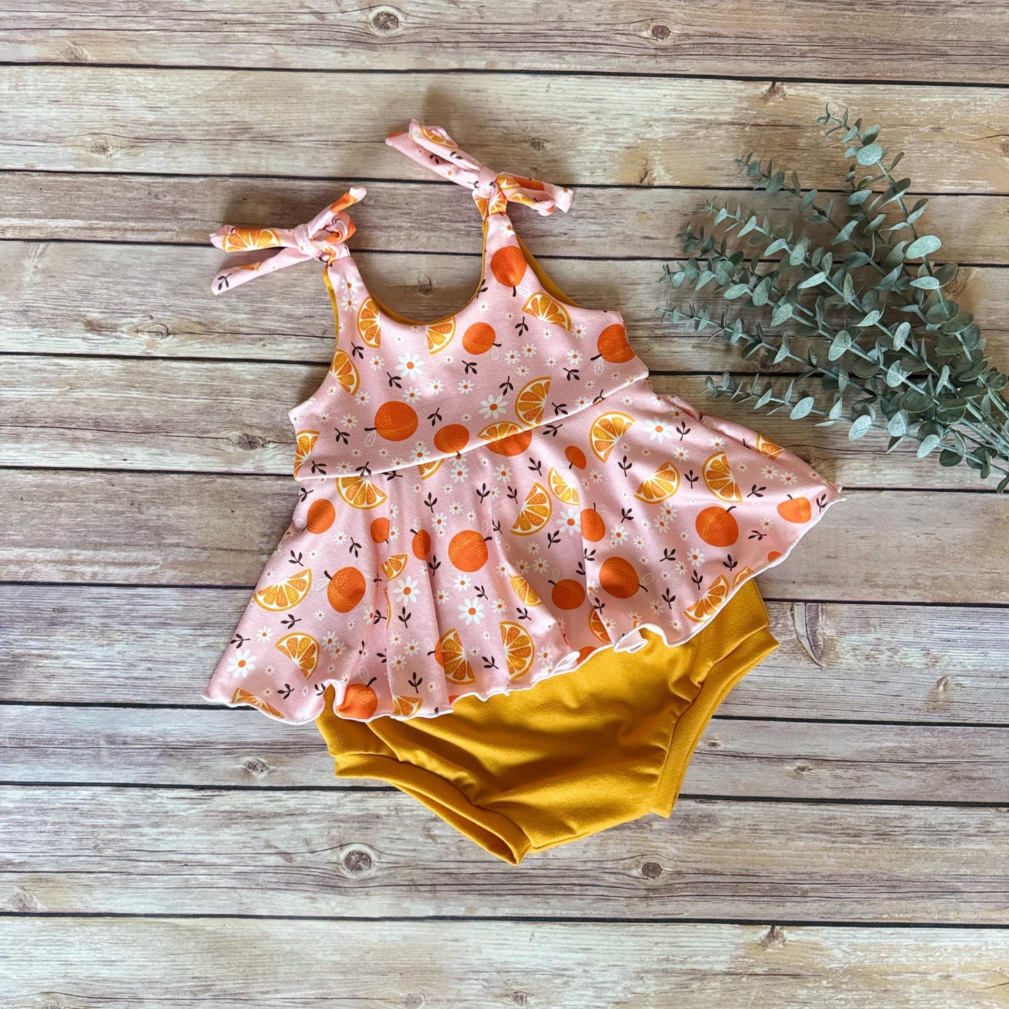 Baby Girl Orange Romper: One Little Cutie Birthday Outfit